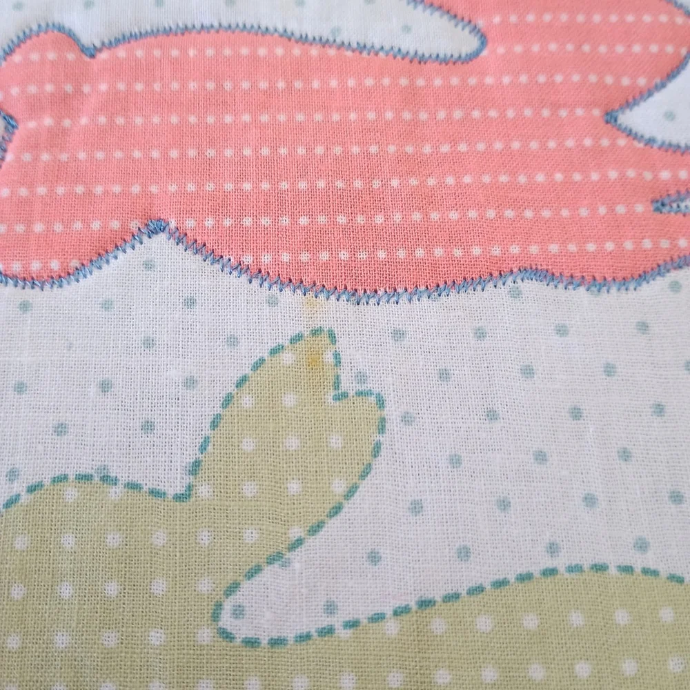 Set Of 4 Blossoms & Blooms? All Over Bunny Rabbit Blue Gingham Spring Placemats